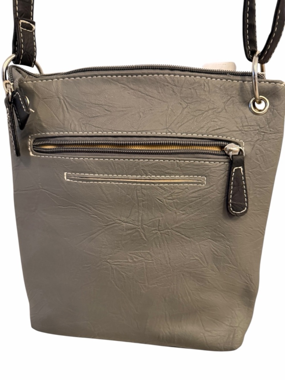 STONE& CO Crossbody Grey Purse with Outside and Inside Pockets - Picture 3 of 9